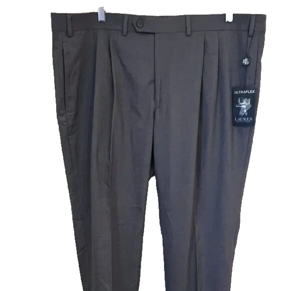 Lauren Ralph Lauren UltraFlex Pleated Cuffed Performance Dress Pants 44 x 32 NWT - Picture 3 of 7